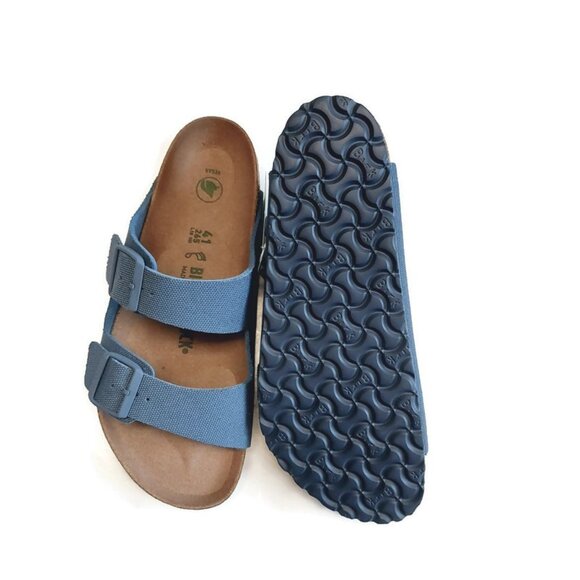 Birkenstock Arizona Mens 8 Womens 10 Vegan Canvas Sandals EU 41 Blue Regular - Picture 8 of 9
